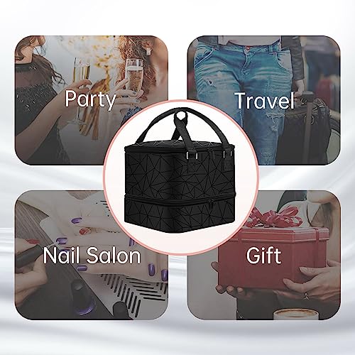 Nail Polish Organizer Case - Holds 42+ Bottles & Nail Lamp
