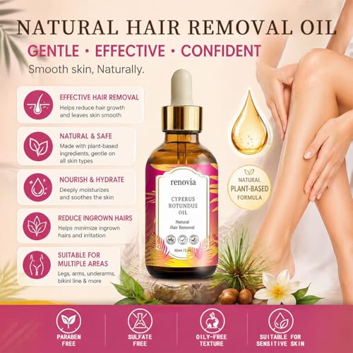 Renovia Cyperus Rotundus Oil - Herbal Hair Removal & Skin Care