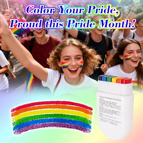 Rainbow Pride Face Paint Stick, 4-Pack - Easy One-Swipe Application