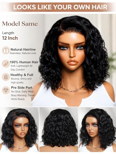 UNICE Water Wave Bob Wig 10" Human Hair Glueless