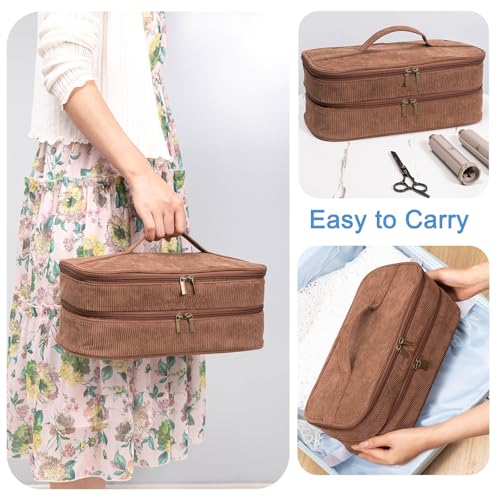 Hair Tool Travel Organizer Case with Detachable Dividers