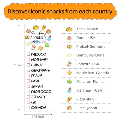 4 Pack Snacking Around the World Temporary Tattoos