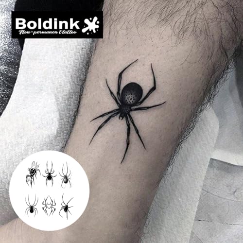 Spider Temporary Tattoo | Waterproof Realistic Fake Tattoo for Men & Women