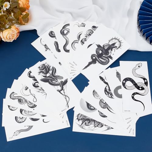 Snake Temporary Tattoos - 20 Sheets Waterproof Stickers