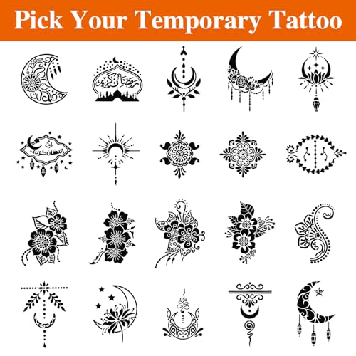 20 Sheet Reusable Tattoo Stencil Kit – Mehndi Templates