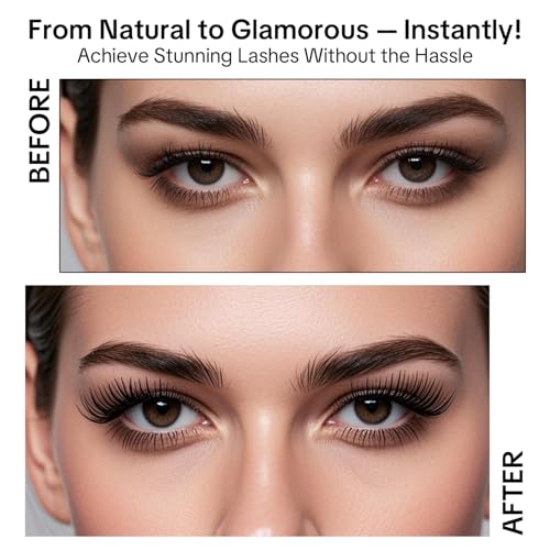 Magnetic False Eyelashes Kit with Applicator, Reusable False Eyelashes with Magnetic Eyeliner, Natural Look, Easy to Use Long-Lasting, for Everyday or Special Occasions