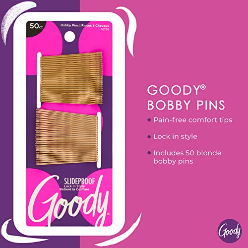 Goody SlideProof Bobby Pins 50ct Metallic Blonde