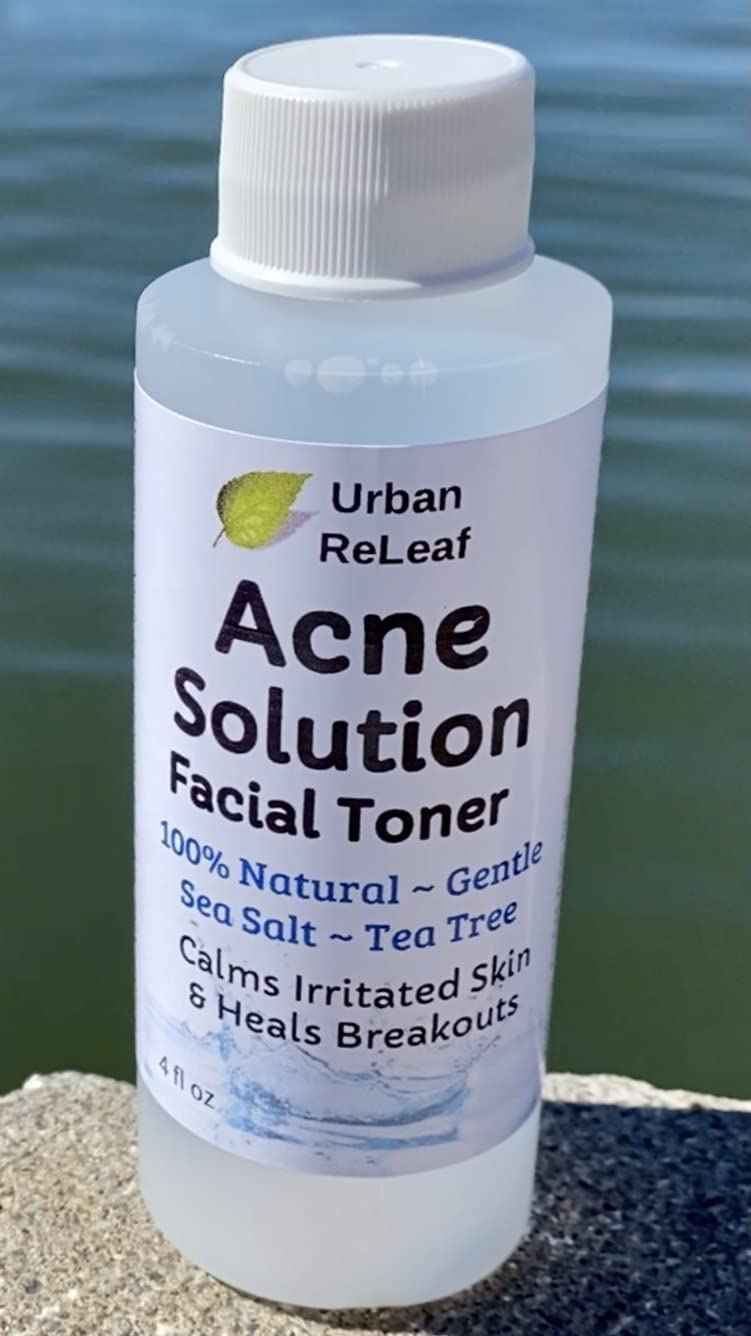 Urban ReLeaf Acne Solution Facial Toner! Sea Salt & Tea Tree. Soothe Skin, Calm breakouts. 4 oz. Gentle Effective. 100% Natural & Soothing. Reduce The Appearance of pores. (Pack of 2)