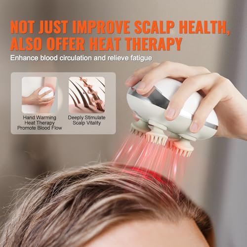 VEVOR Electric Scalp Massager with Heat & 8 Massage Heads
