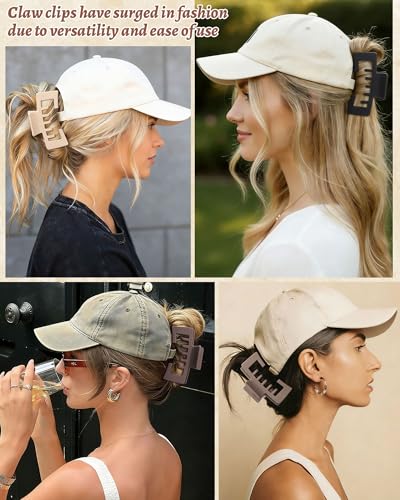 Hat-Friendly Claw Clips for Baseball Caps - 4 Pack
