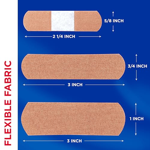 BAND-AID Flexible Fabric Adhesive Bandages - 100 Count Assorted Sizes