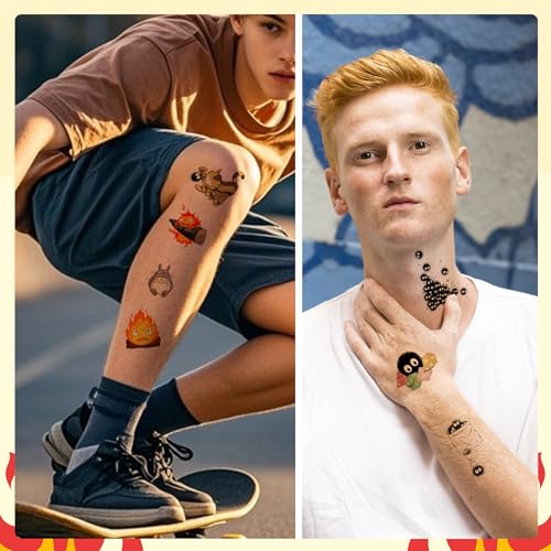 Pounchi Soot Sprite Temporary Tattoos - 8 Sheets Waterproof