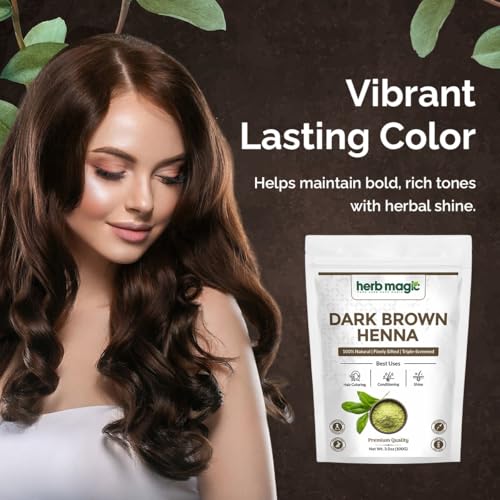 Herb Magic Dark Brown Henna Powder 3.5 oz