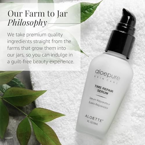 Aloette Time Repair Anti Wrinkle Serum, Age Defying Face Serum, Lightweight Formula, All Skin Types, Cruelty Free, 1 Fl Oz