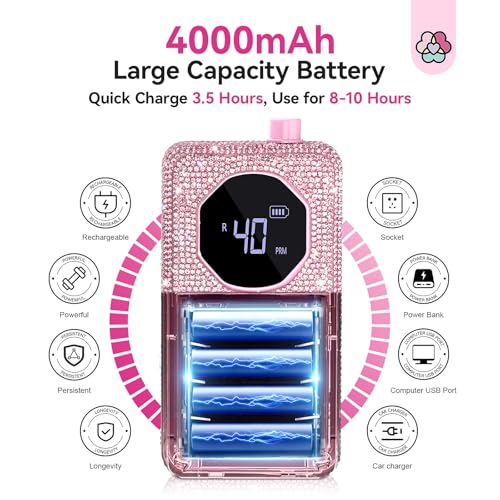SAVILAND Pink Shiny Cordless Nail Drill 40,000 RPM for Thick Acrylic Nails