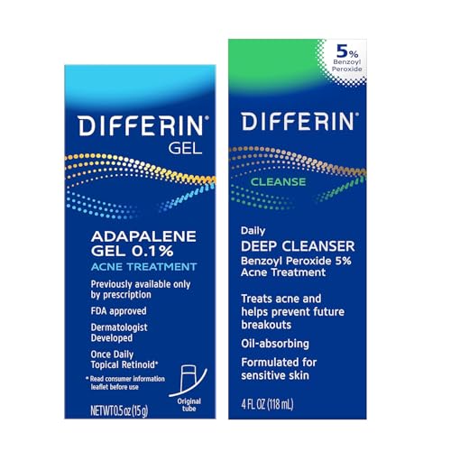 Differin Acne Treatment Kit with Gel 0.1% and Daily Cleanser - 2 Pack