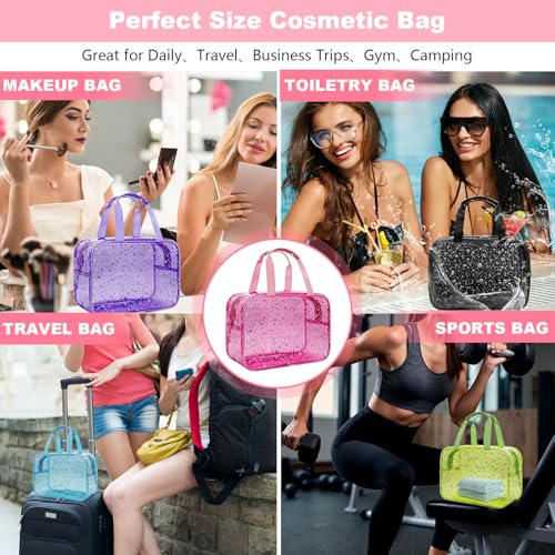 Clear Star Makeup Bag with Handle - 12x5x8 inch PVC