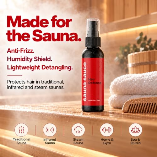 Sauna Hair Protector Spray - Anti Frizz Mist for Heat & Humidity, 4 Fl Oz