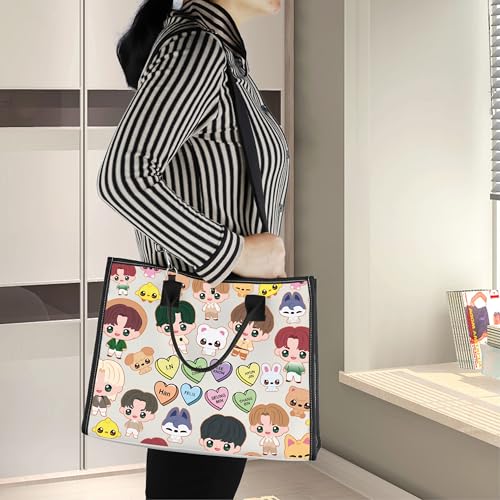LEVLO Korean Group Stay Cosmetic Makeup Bag Korean Group Fans Gift Korean Group Cartoon Member Makeup Zipper Pouch Bag (SK LT)