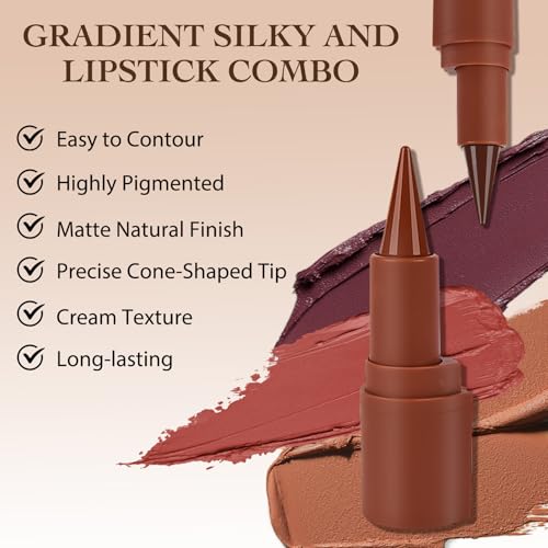 2-in-1 Lip Liner & Lipstick Set - Waterproof Matte