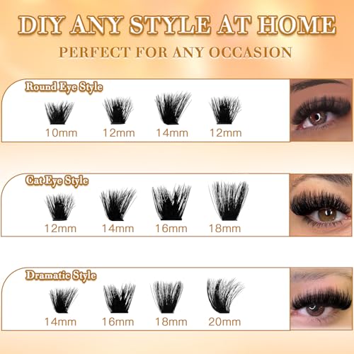 Lash Clusters 10-20mm 200D Volume Eyelash Extensions 224 Pcs