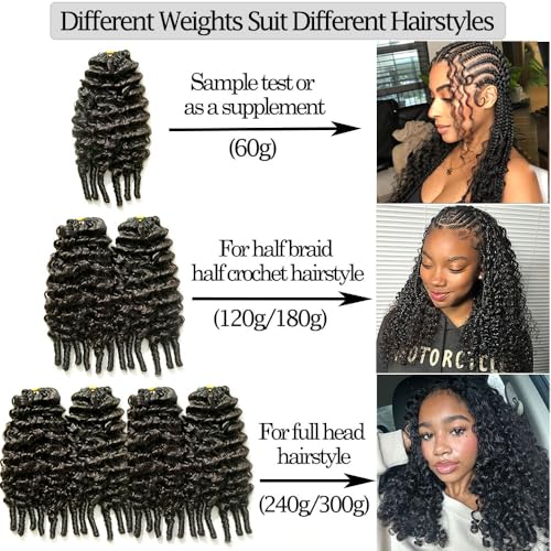 Burmese Curly Crochet Hair Extensions - 14 Inch, 120g, Pre-Looped