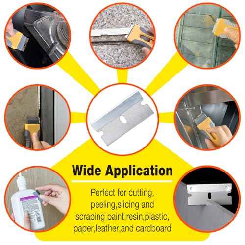 Great Andrew Single Edge Razor Blades, 100 Pack Straight Edge Razor Blade, Safety Blade Refills, Blade Scraper for Box Cutting, Crafts, DIY, Heavy Duty & Industrial Use