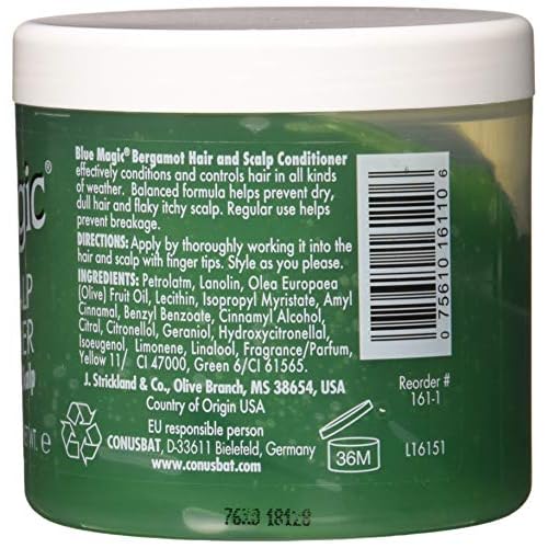 Blue Magic Bergamot Hair & Scalp Conditioner, 12 oz (340 g) (Pack of 6)