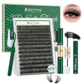 KEYYOU Lash Clusters Kit 3D Effect Eyelash Clusters Kit 280pcs 100D D Curl 9-18MIX Individual Lashes Wispy Lashes Volume Cluster Lashes Kit Natural Soft DIY Lash Extension(3D Kit-100D-D-9-18MIX)