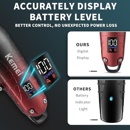 KEMEI KM-PG2499 Cordless Hair Trimmer with LED Display