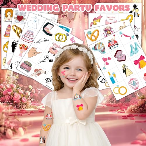 96 PCS Wedding Temporary Tattoos - Party Favors & Decorations