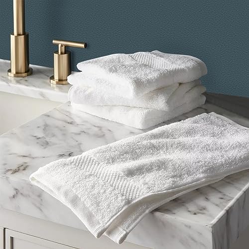 Delara Towels Cotton Washcloths Set 100% Organic Cotton, GOTS Certified Premium Quality Face Cloths, Feather Touch Technology Highly Absorbent and Soft Feel Fingertip Towels, Pack of 24