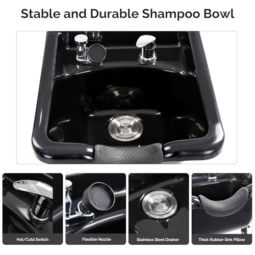 OmySalon Shampoo Bowl Station with Faucet & Headrest