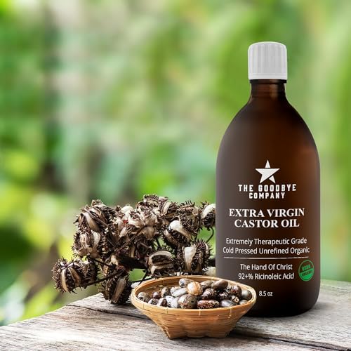 100% Natural Virgin Castor Oil, USDA Certified Organic - For Skin, Hair Growth and Eyelashes (250 mL)