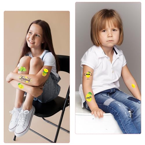 Lemon Temporary Tattoos - 200+ Stickers for Kids Party