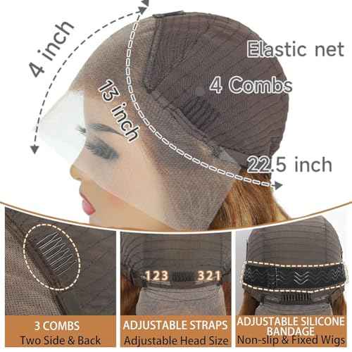 4/27 Ombre Highlight Bob Wig Human Hair 12 inch straight 427 bob wig 13x4 Highlight HD Lace Frontal Bob Wig Human Hair 180% Density Pre Plucked Ombre Short Bob Wigs for Black Women