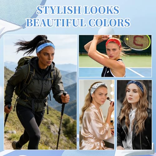 YARIEW Boho Knotted Headbands for Women - 6 Pack Yoga Workout Hair Wraps