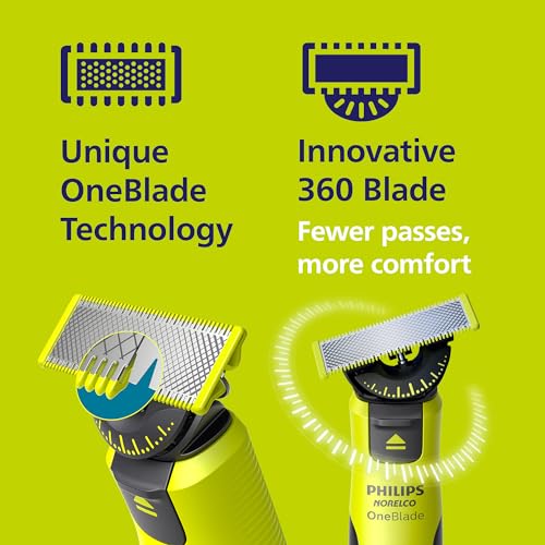 Norelco Philips OneBlade 360 with Connectivity Hybrid Face, Electric Beard Trimmer and Shaver, with 360 Blade Technology, 1x360 Blade for Face, 5in1 Adjustable Comb, Model QP4530/90