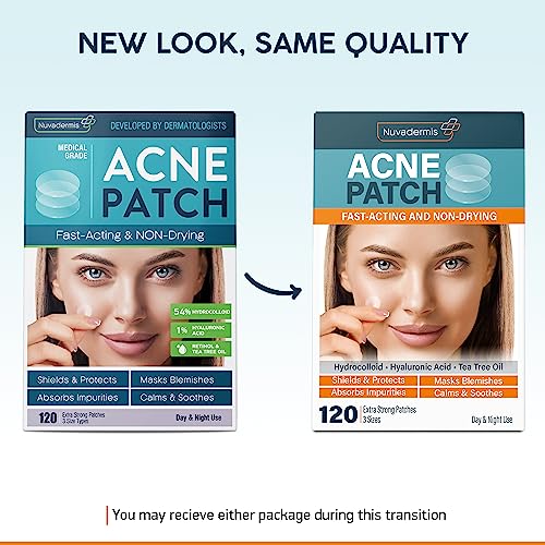 Nuvadermis Acne Pimple Patches - 120 Count Hydrocolloid Stickers
