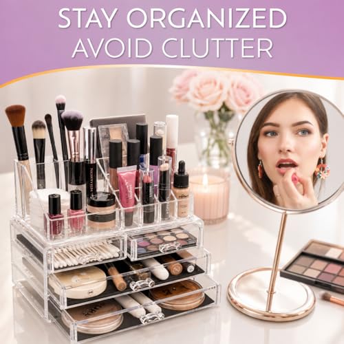 Brookstone Acrylic Makeup Organizer with Drawers