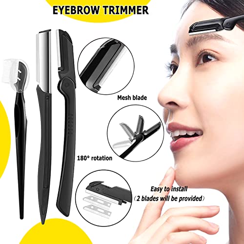 8 In 1 Eyebrow Grooming Kit, Multipurpose Exfoliating Dermaplaning Tool, Male And Female Facial Razor Facial Trimming Razor Eyebrow Brush Scissors Tweezers Tool