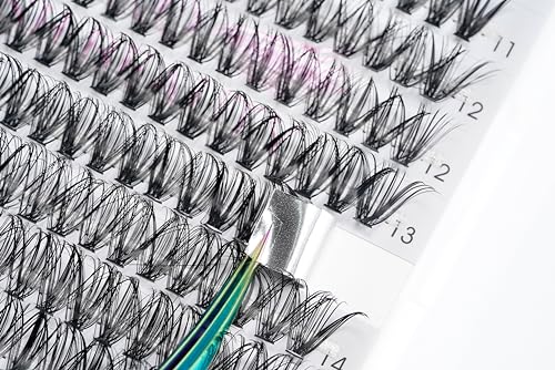 Lash Clusters 40D-D-18 LASH Individual Lashes 280 Clusters False Eyelash 30D 40D 50D Lash Clusters Extensions Individual Lashes Cluster DIY Eyelash Extensions at Home (40D-D,18MM)