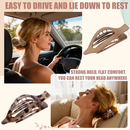 Flat Hair Clips for Women - 6 Pack Medium Claw Clips