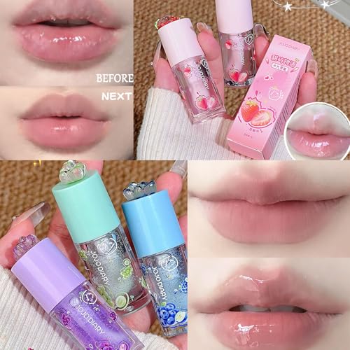 Baorder 4-Piece Moisturizing Fruit Lip Oil Gloss Set