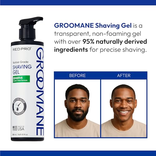 RED Pro Groomane Sensitive Barber-Grade Clear Aloe Vera Shaving Gel 16.9oz