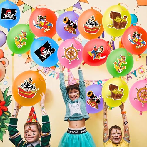 Pirate Punch Balloons Party Pack 24ct + 48 Tattoos