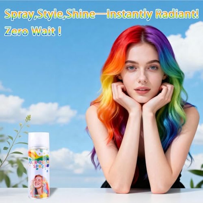 Washable Temporary Hair Color Spray for Women & Kids - Non-Toxic & Quick-Drying