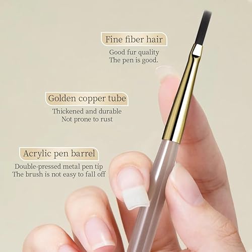 Ombre Nail Art Brush ? Thin Striping & Checker Painting Tool for Acrylic Nails, Poly Gel Design, Manicure Detail & Gradient Effects, Professional Nail Drawing Accessory