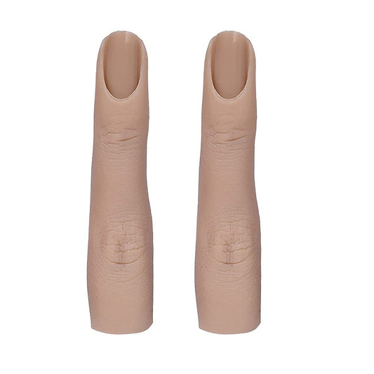 PPVWEY 2Pcs Silicone Practice Finger for Acrylic Nails Flexible Nail Training Fingers Mannequin Life Size Training Fingers for DIY Nail Art (2#-2pcs)