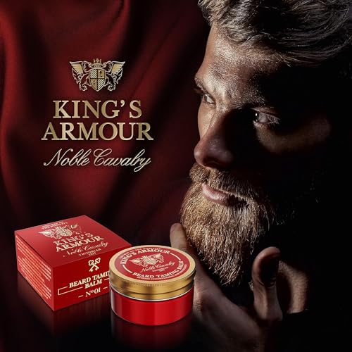King's Armour Luxury Beard Balm for Men | Argan, Jojoba & Almond Oil | Shape, Soften & Moisturize with Noble Precision | 50ml Premium Grooming Balm - 50 ml (1.69 Fl Oz)